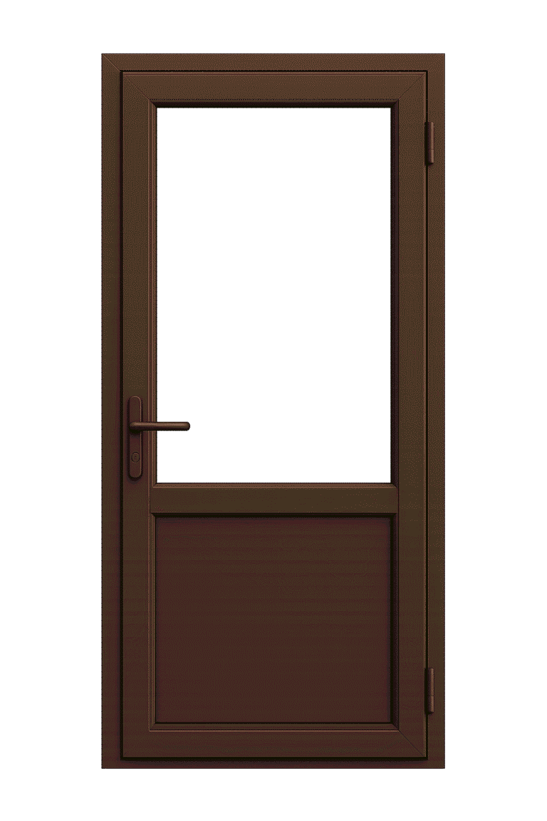 puerta una hoja marron